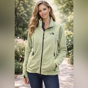 The North Face Fleece Jacket Light Celery Green Full Zip Women’s M